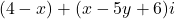 \[(4-x)+(x-5y+6)i\]